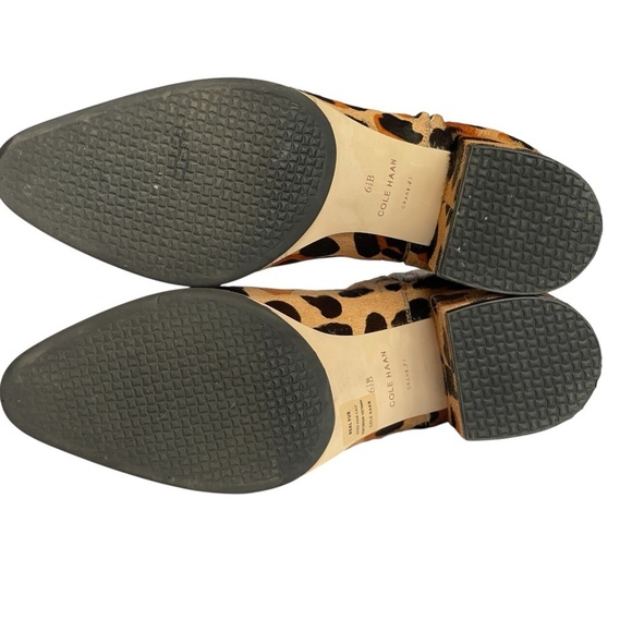 COLE HAAN GRANDSERIES JAGUAR PRINT CALF HAIR BOOTIES NWOT SZ 6.5 B - Picture 10 of 16